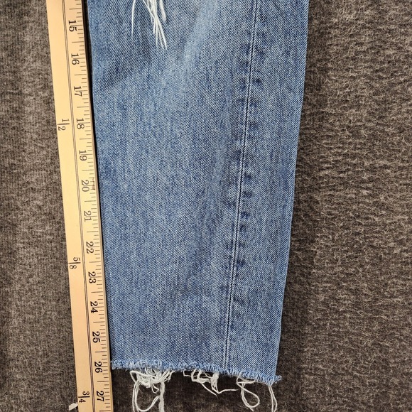 Grlfrnd‎ Womens 'Karolina' Slim Straight High Rise Distressed Jeans Blue Size 26 - Picture 12 of 14